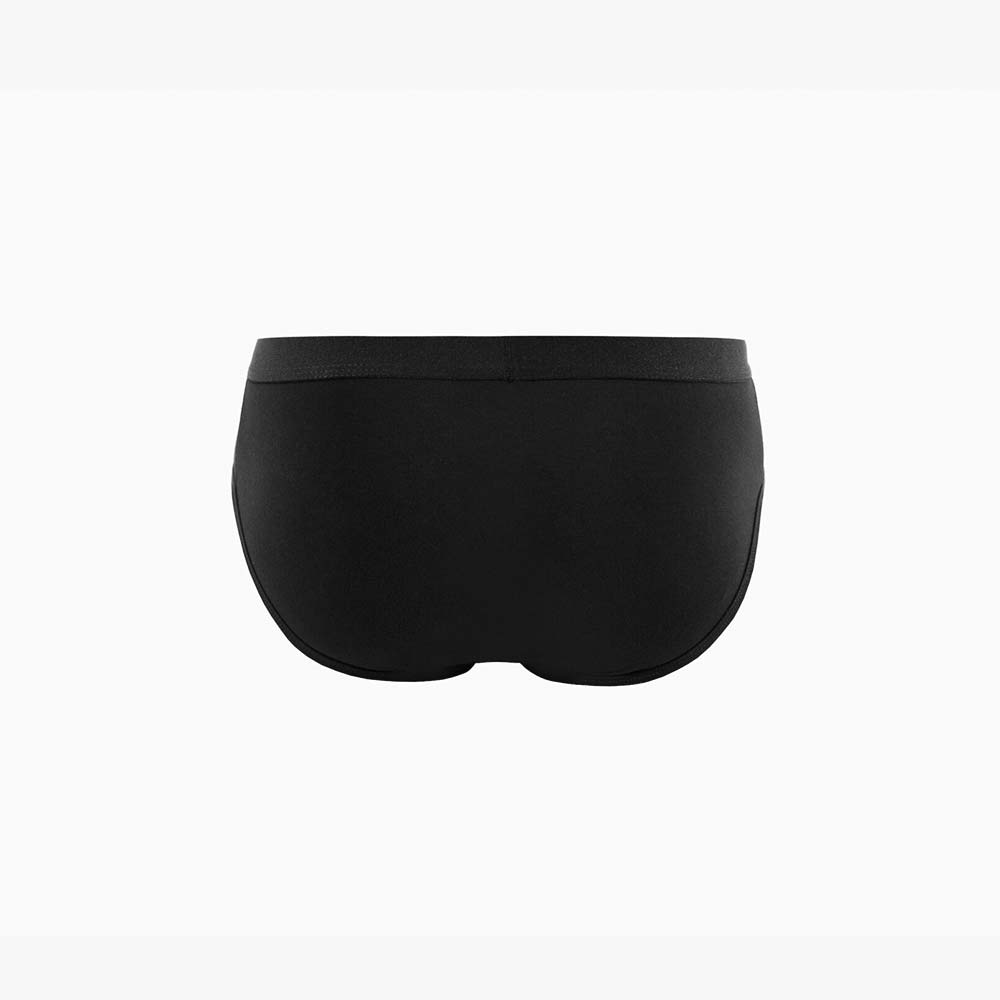 Black Printed Cotton Undershirt + 2-Pack Plain Black Briefs