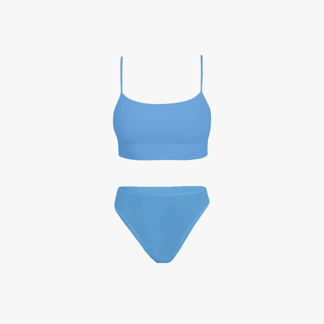 Straight-Neck Bra Top + Plain French Brief Set