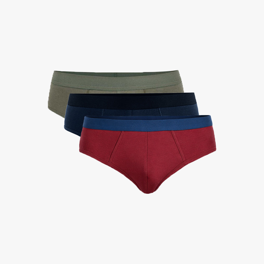 Plain Cotton Brief | 3-Pack Three Colors