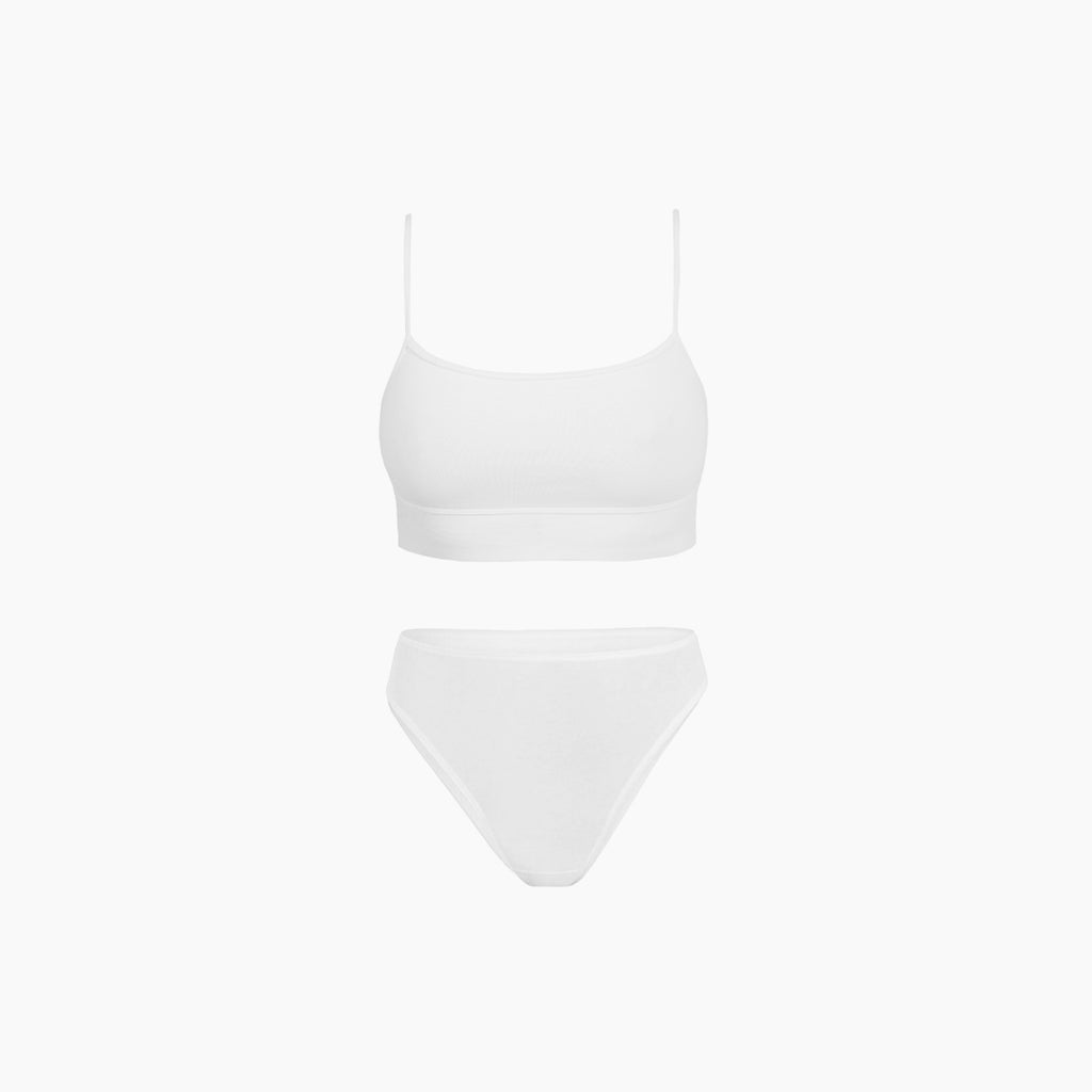 Straight-Neck Bra Top + Plain French Brief Set