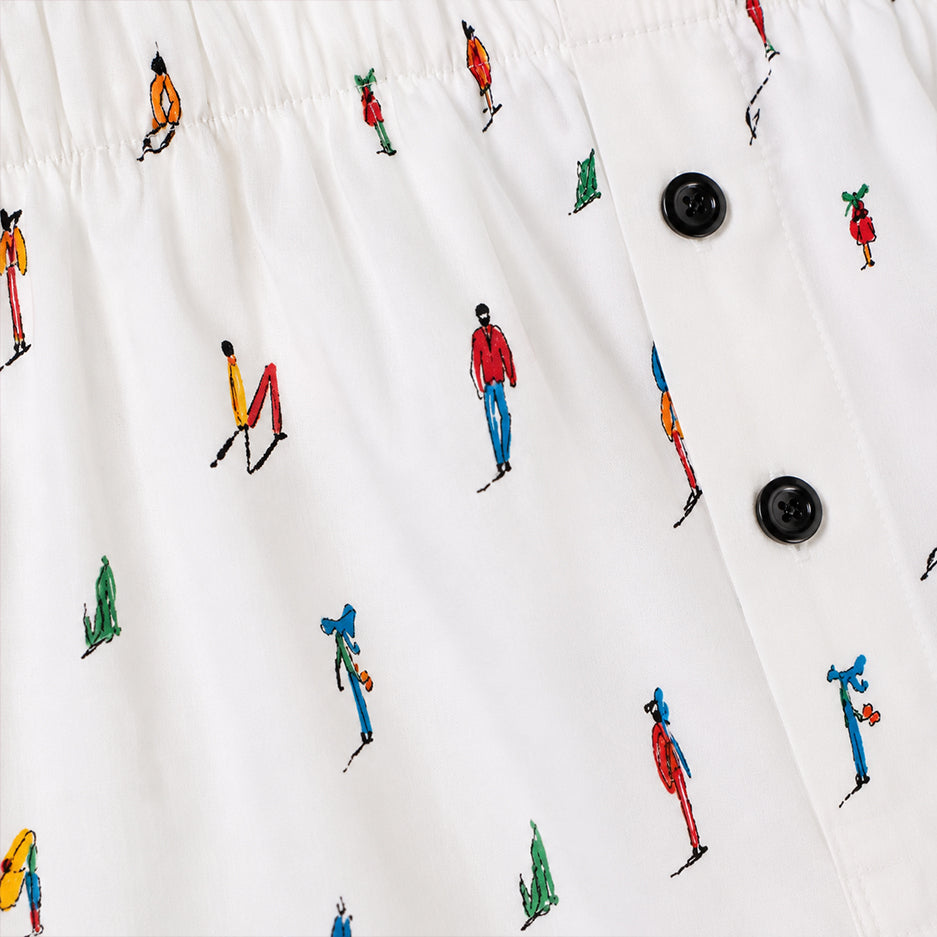 Unisex Cotton Boxer | KAYA x Mulehet | White, Blue & Brick Red