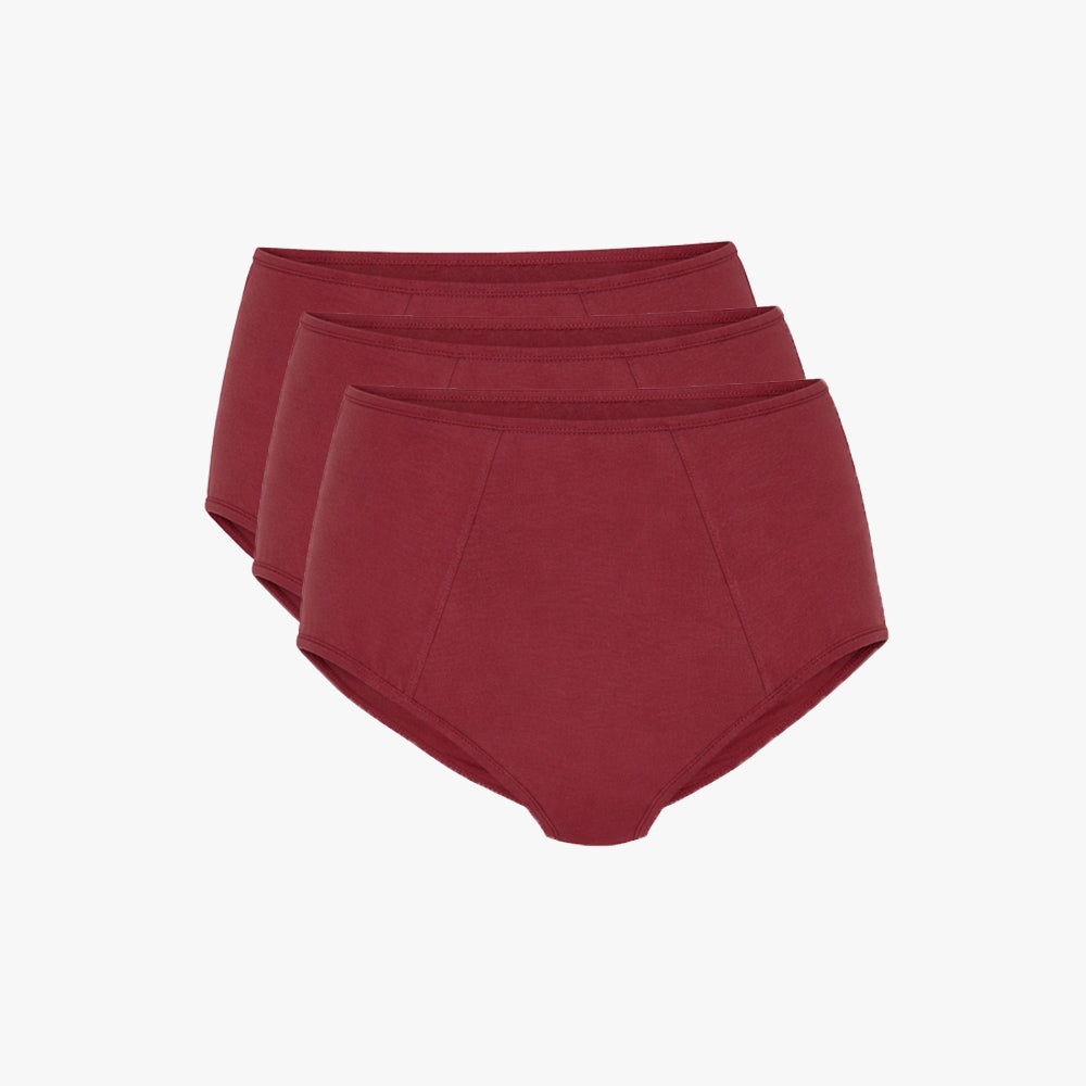 Plain Cotton High-Waist Brief | 3-Pack