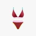 Triangle Bra + Elastic Thong Set | Multicolor