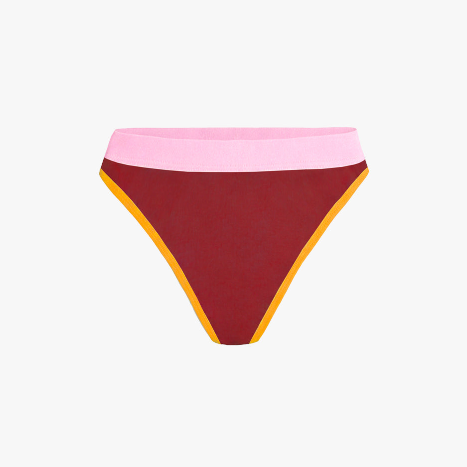 Triangle Bra + Elastic Thong Set | Multicolor