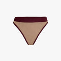Elastic Thong | Mocha with Wine Band