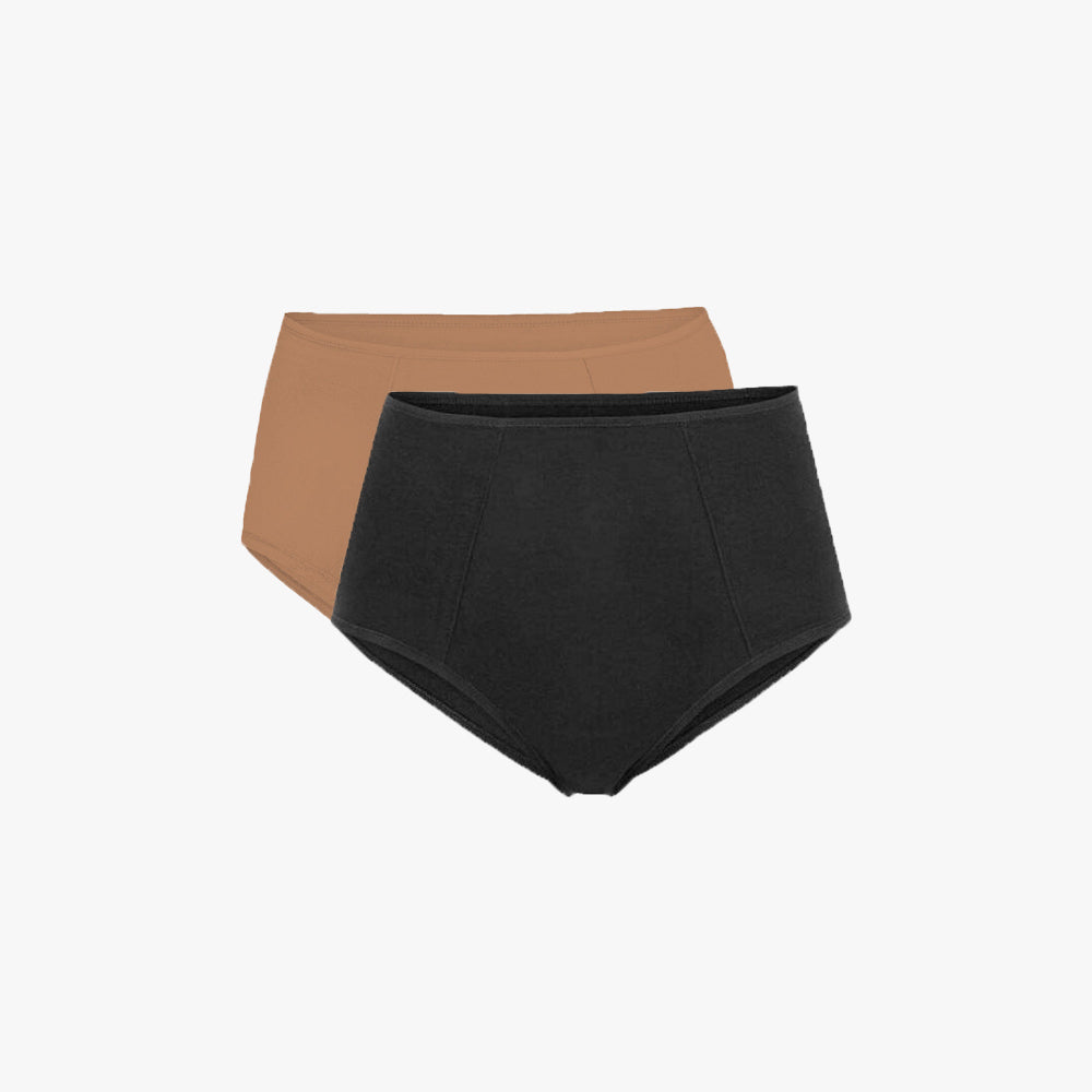 Plain Cotton High-Waist Brief | 2-Pack