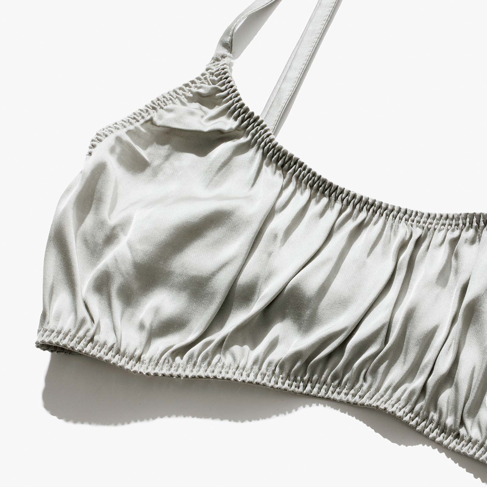 Silk Thong + Plain Bralette Set