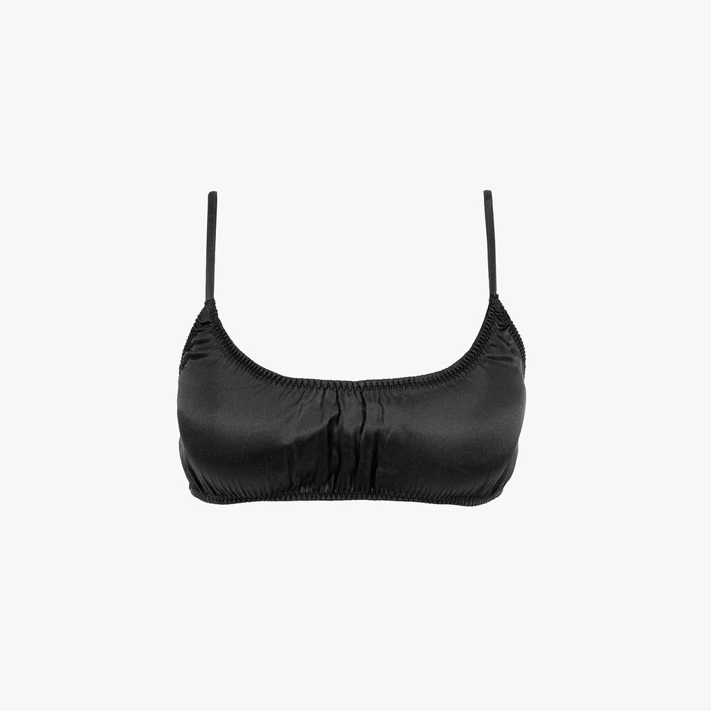 Silk Thong + Plain Bralette Set