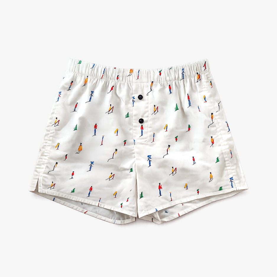 Unisex Cotton Boxer | KAYA x Mulehet | White, Blue & Brick Red