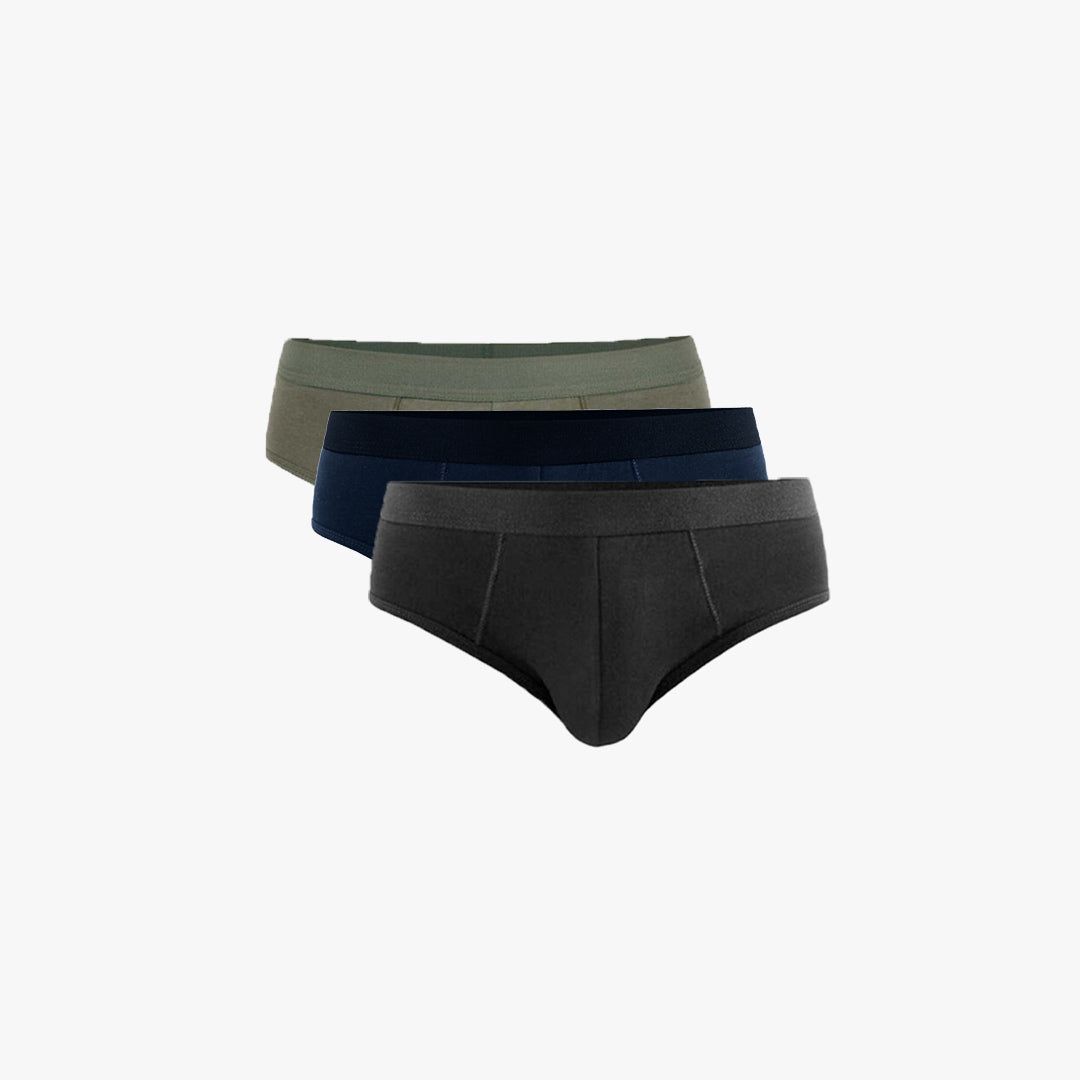 Plain Cotton Brief | 3-Pack Three Colors