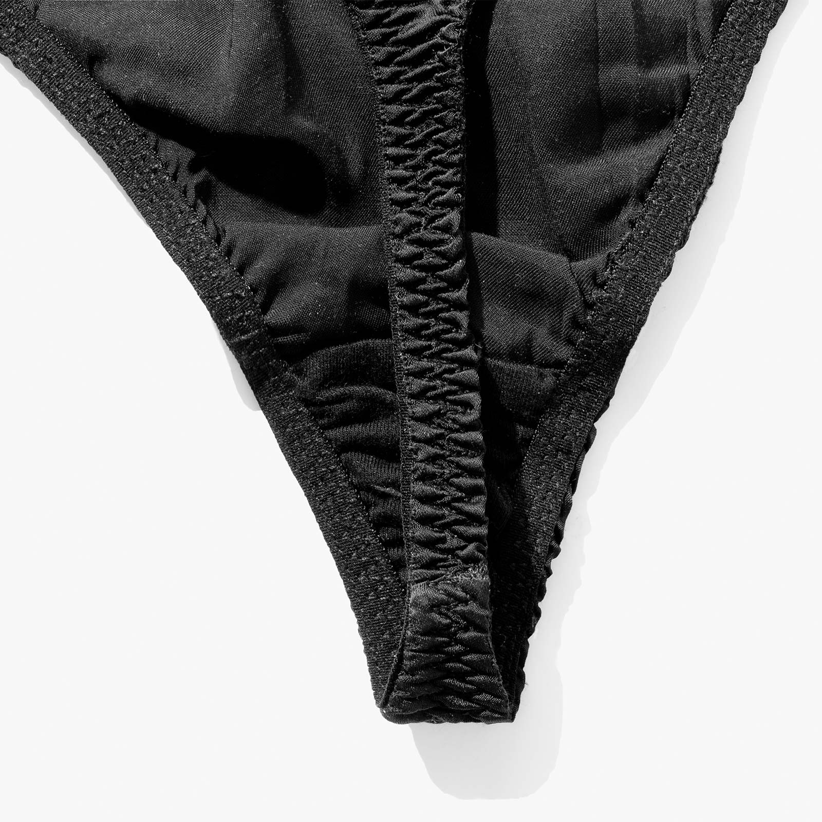 Silk Thong + Plain Bralette Set