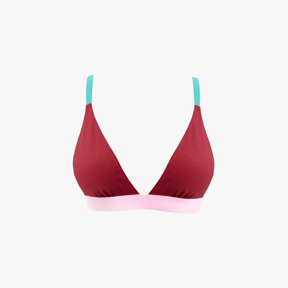 Triangle Bra + Elastic Thong Set | Multicolor