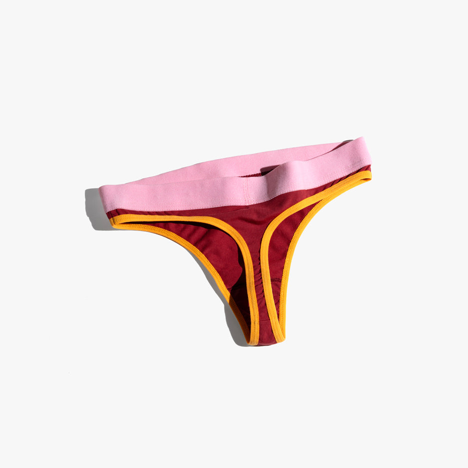 Triangle Bra + Elastic Thong Set | Multicolor