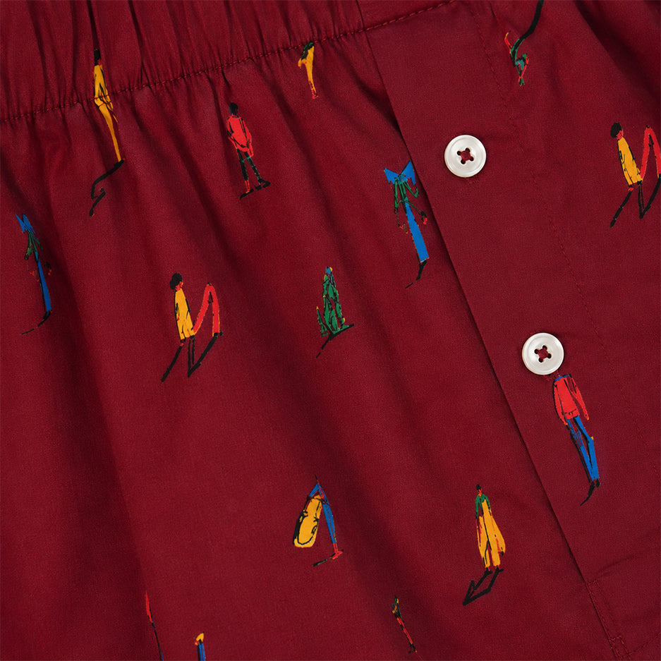 Unisex Cotton Boxer | KAYA x Mulehet | White, Blue & Brick Red