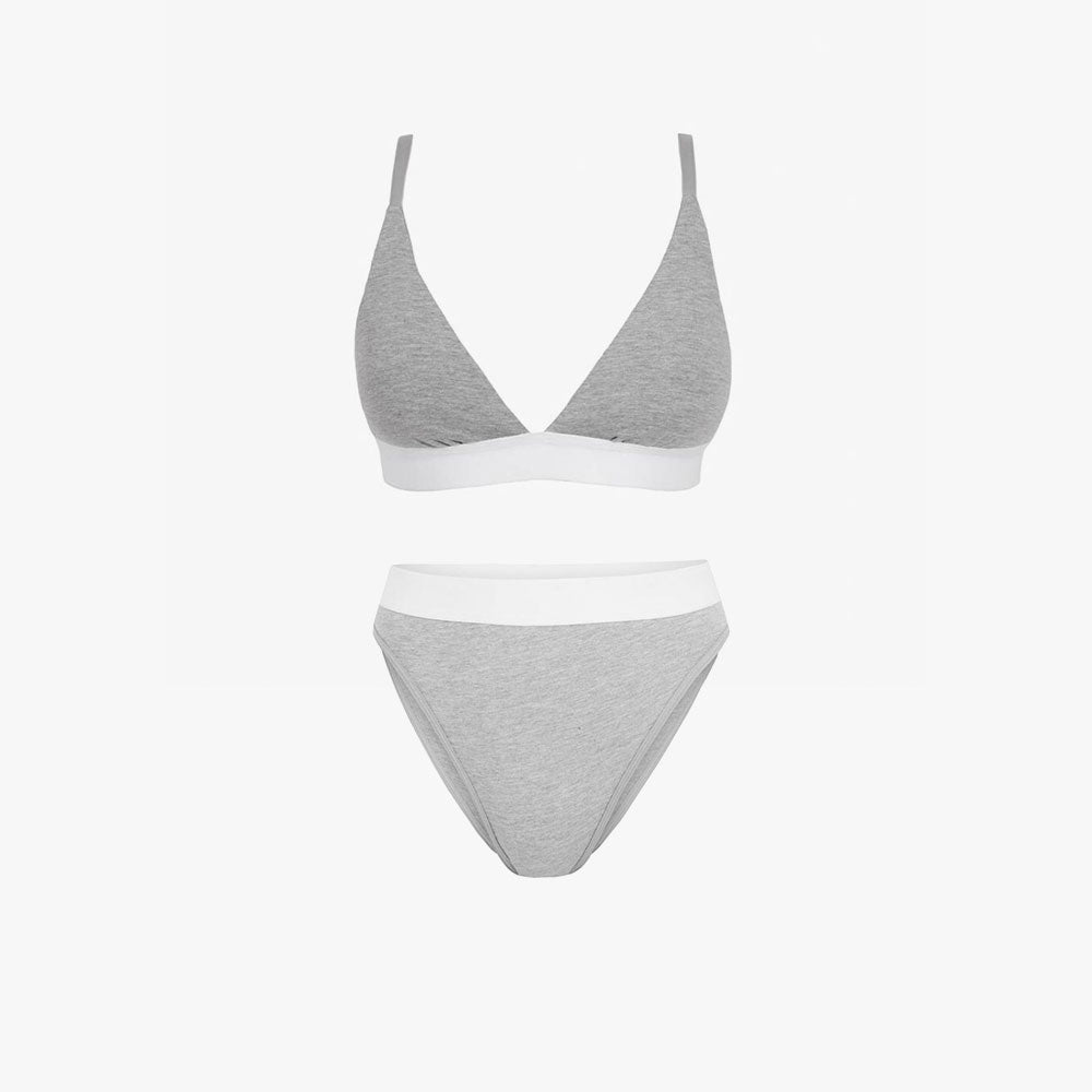 Triangle Bra + Elastic French Brief Set