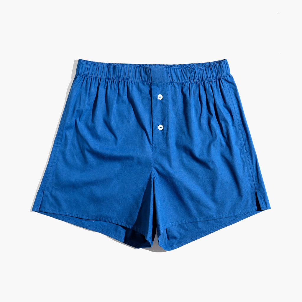 Unisex Cotton Boxer | Blue, Brick Red & White