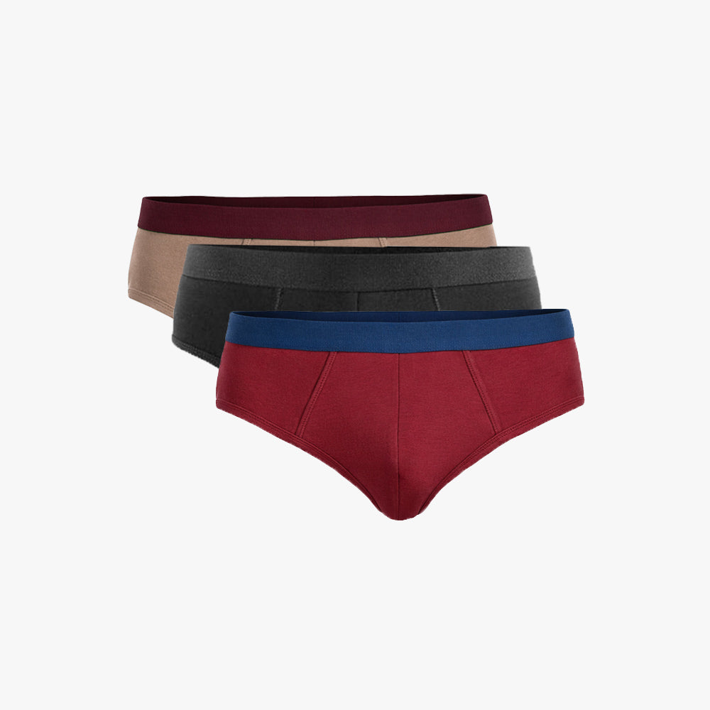 Plain Cotton Brief | 3-Pack Three Colors