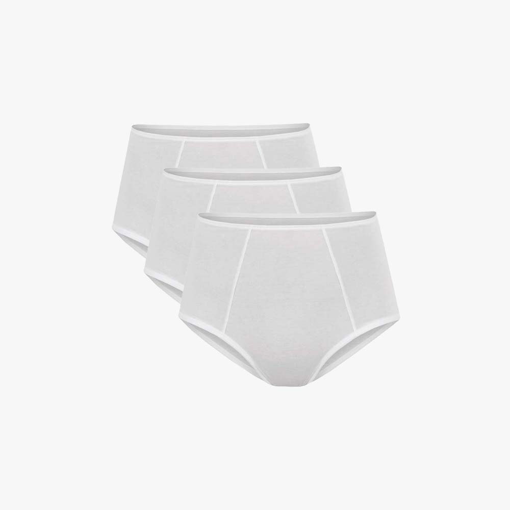 Plain Cotton High-Waist Brief | 3-Pack