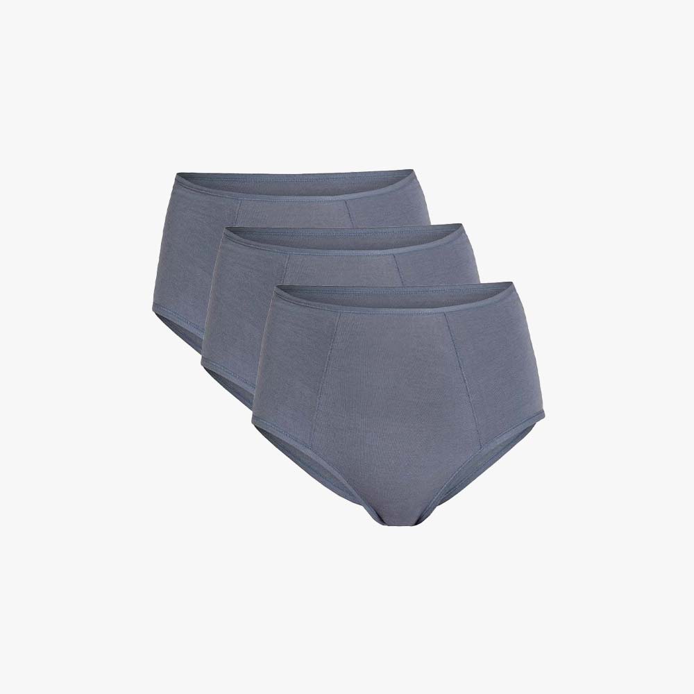 Plain Cotton High-Waist Brief | 3-Pack Single Color