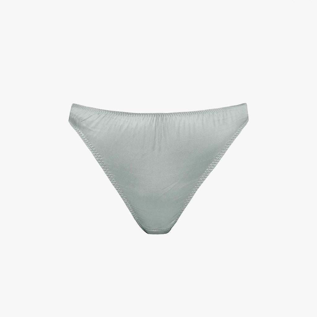Silk Thong + Plain Bralette Set