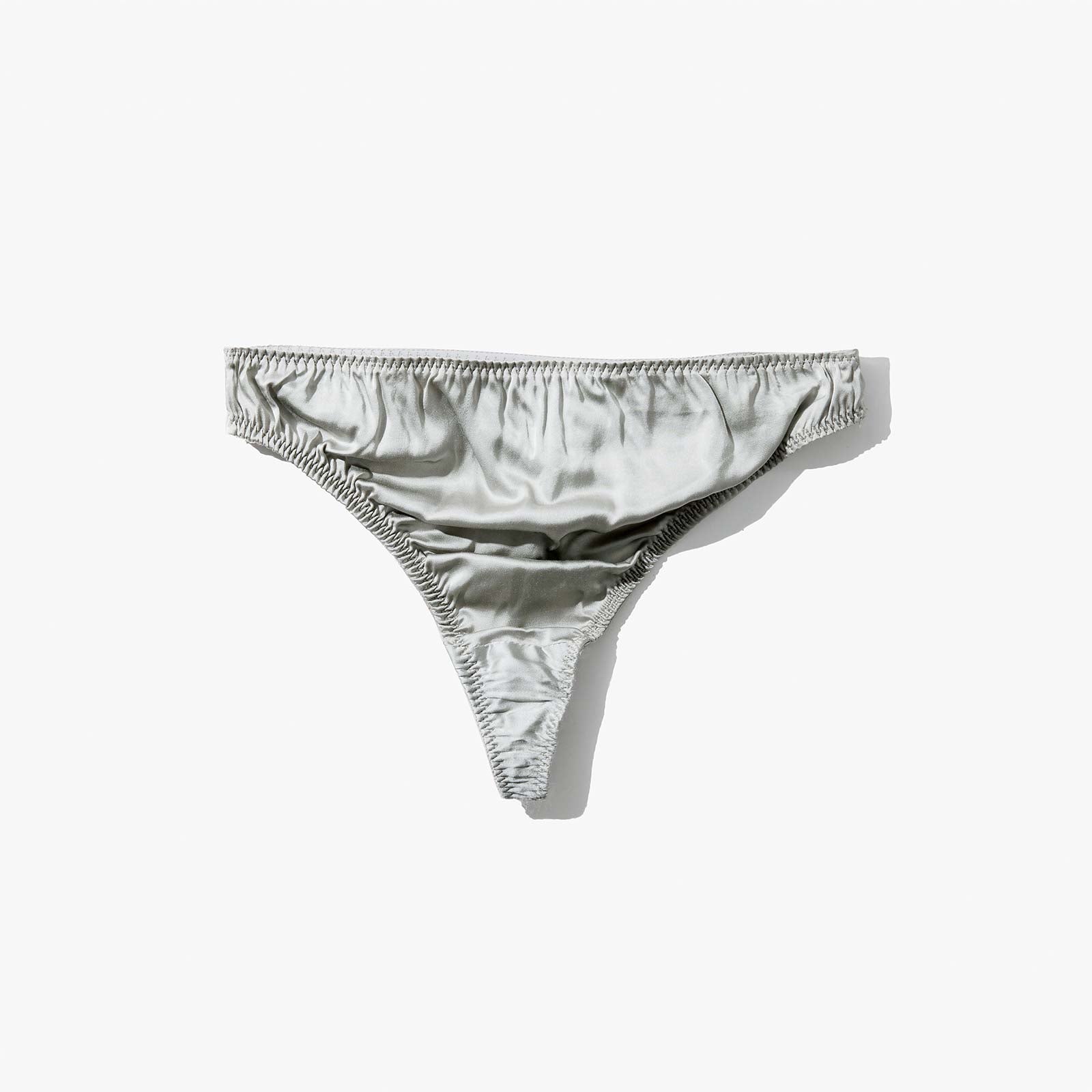 Silk Thong + Plain Bralette Set