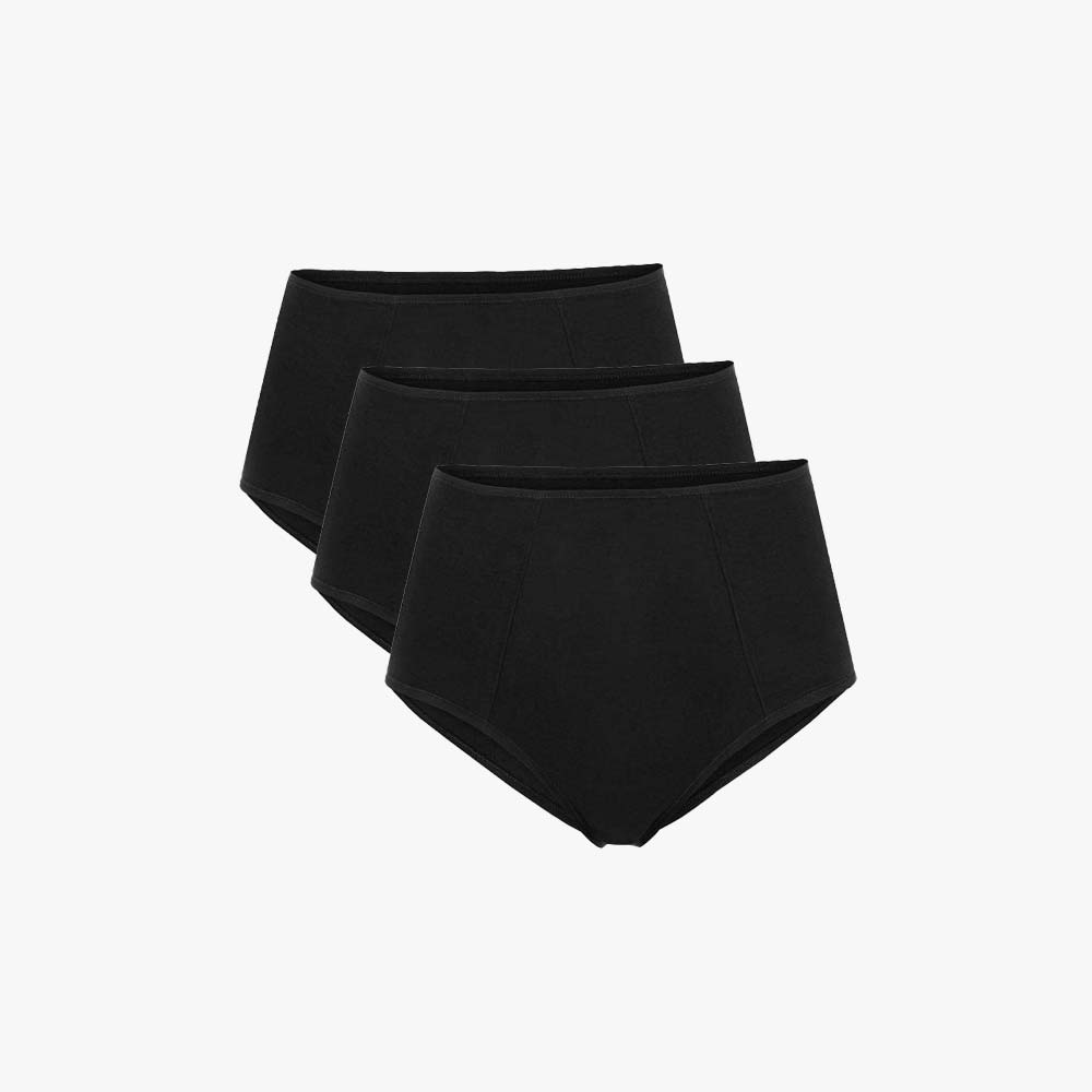 Plain Cotton High-Waist Brief | 3-Pack