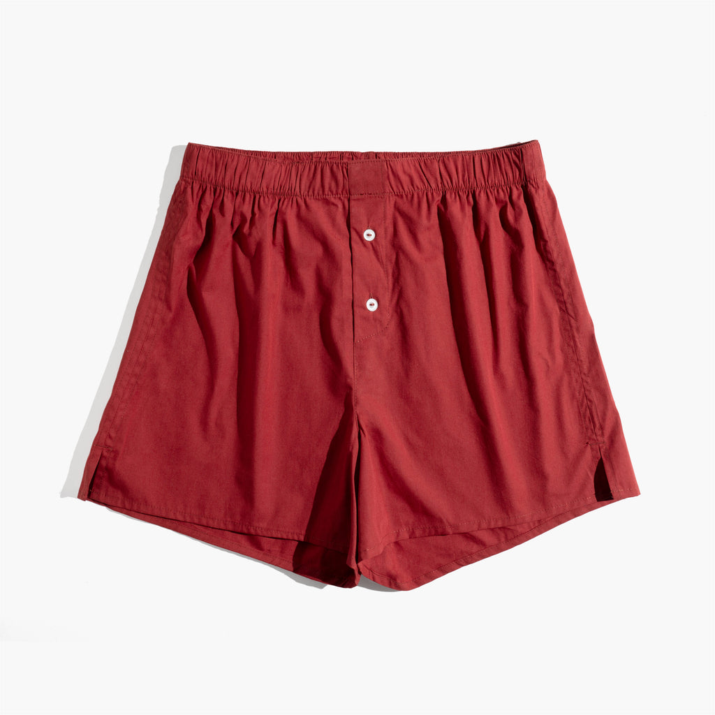 Unisex Cotton Boxer | Blue, Brick Red & White