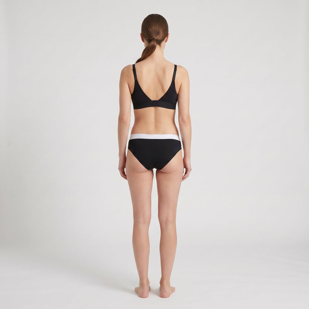 Cotton Cheeky Hipster + Elastic, worn, back view