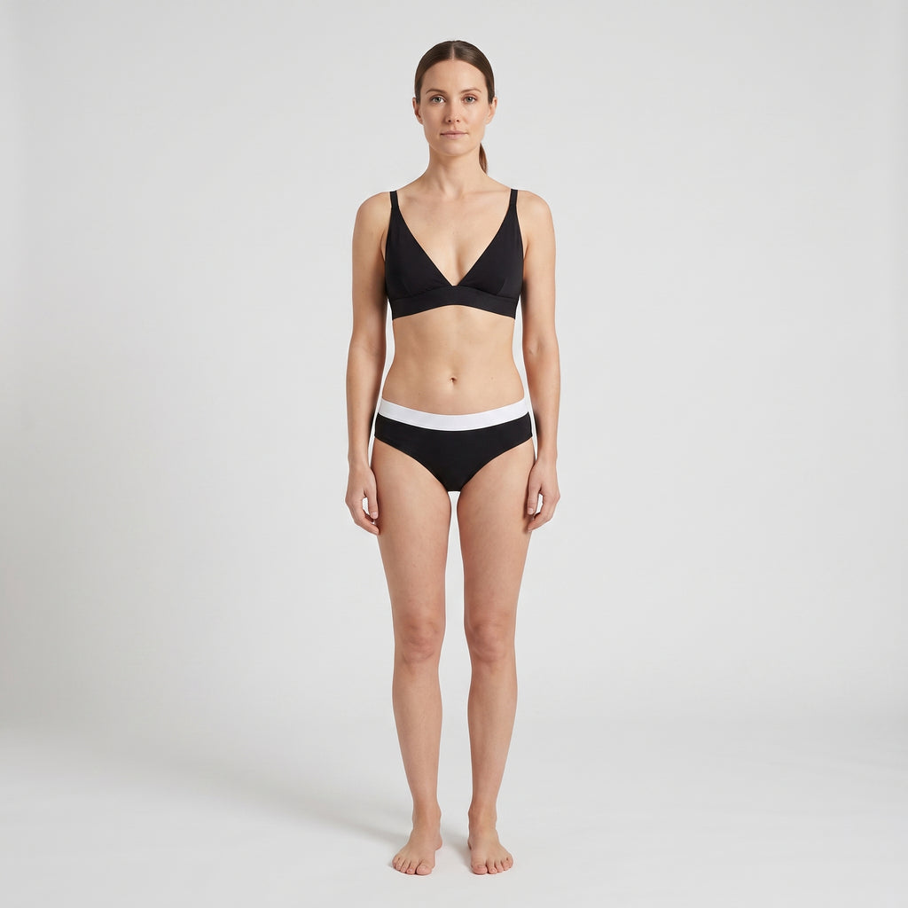 Cotton Cheeky Hipster + Elastic, worn, front view