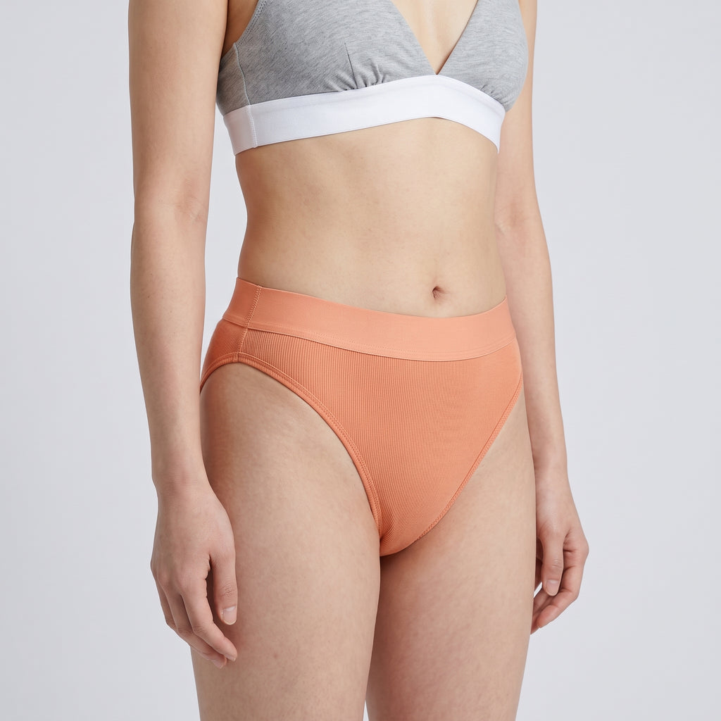 Cotton French Brief + Elastic, worn, close-up, second colourway