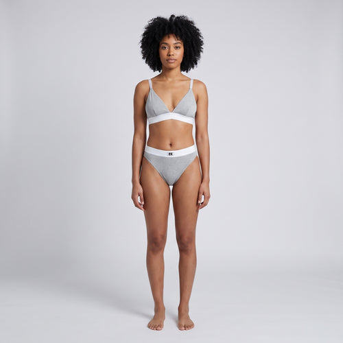 Cotton French Brief + Elastic + Logo, worn, front view