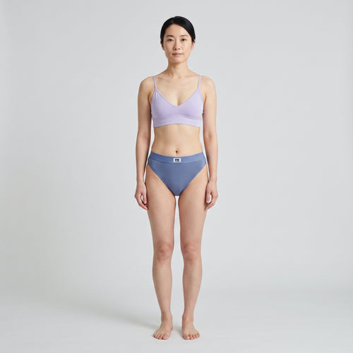 Cotton French Brief + Elastic + Logo, worn, front view