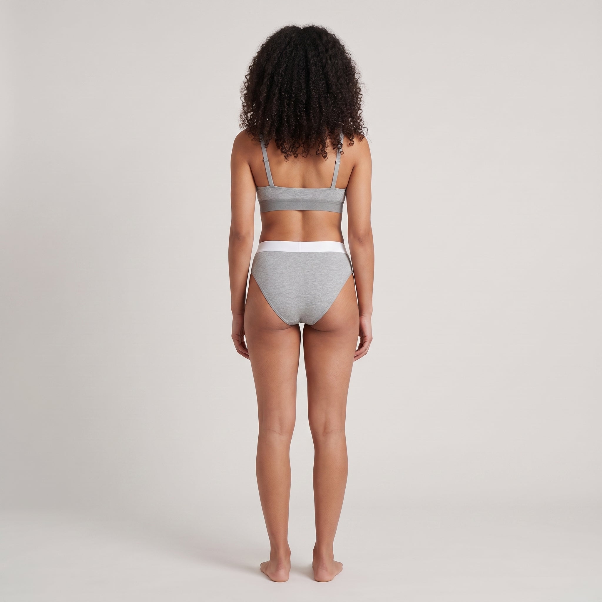 Cotton French Brief with Elastic Band, worn, back view