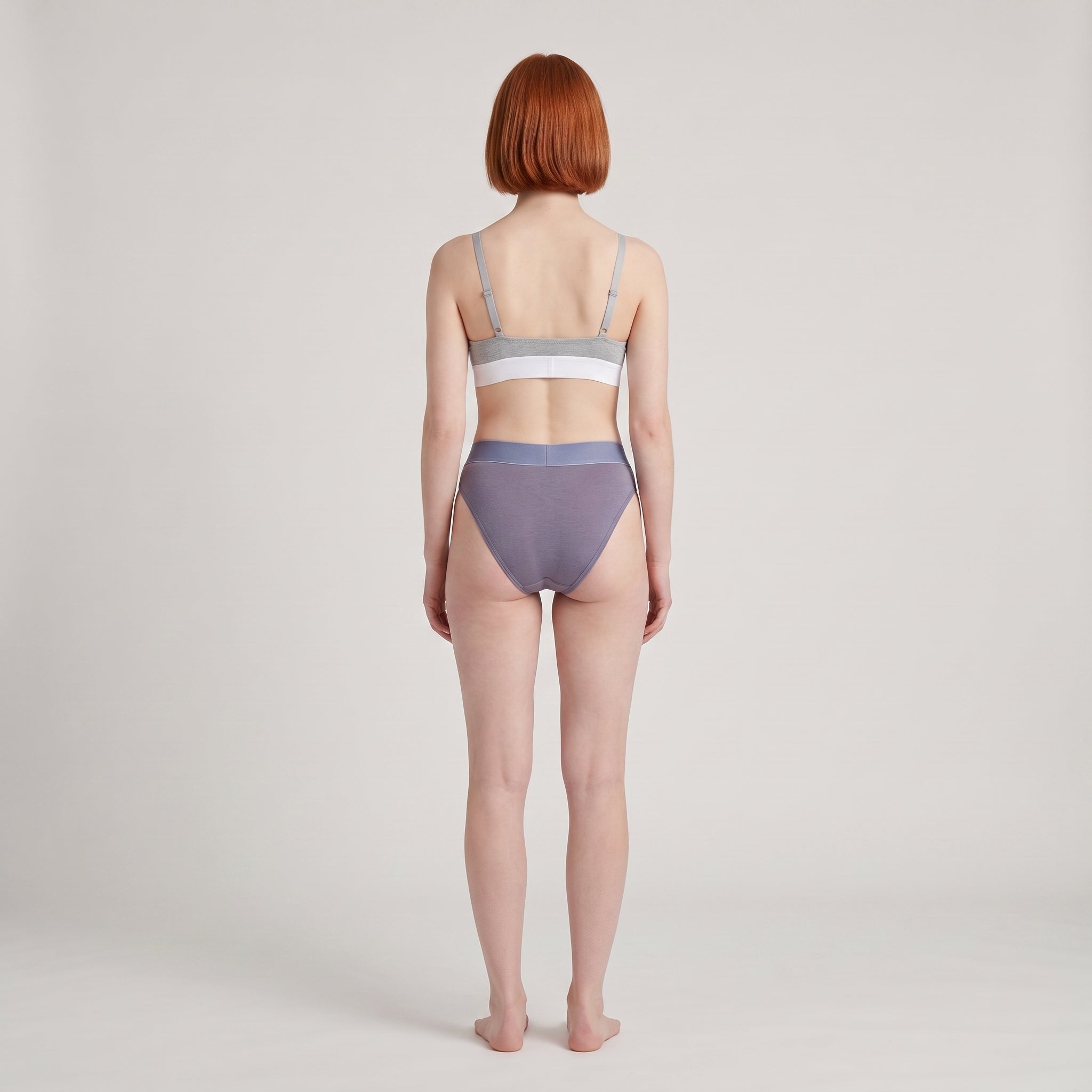 Cotton Thong + Elastic, worn, back view