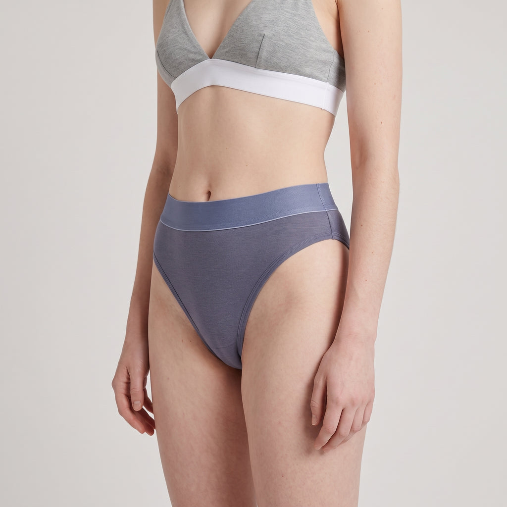 Cotton Thong + Elastic, worn, close-up