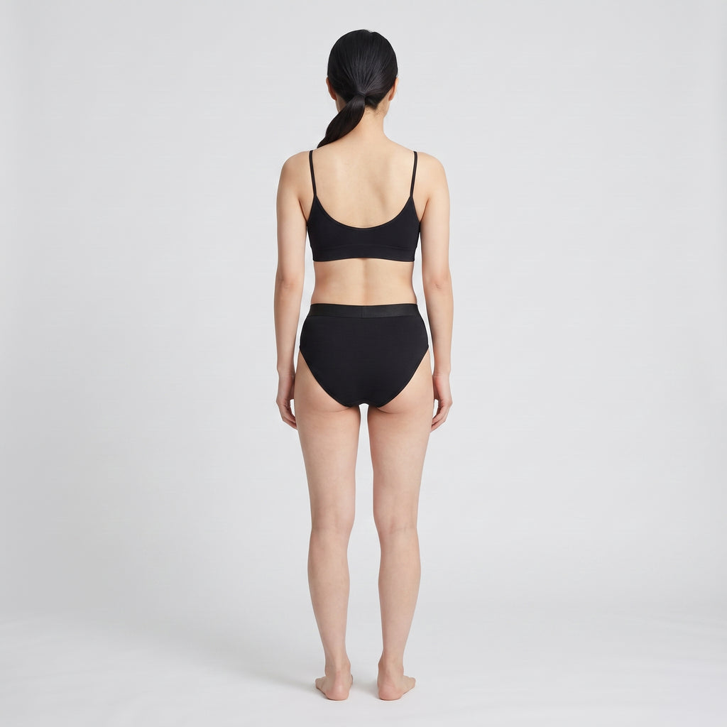 Cotton Thong with Elastic Band, worn, back view, second colourway