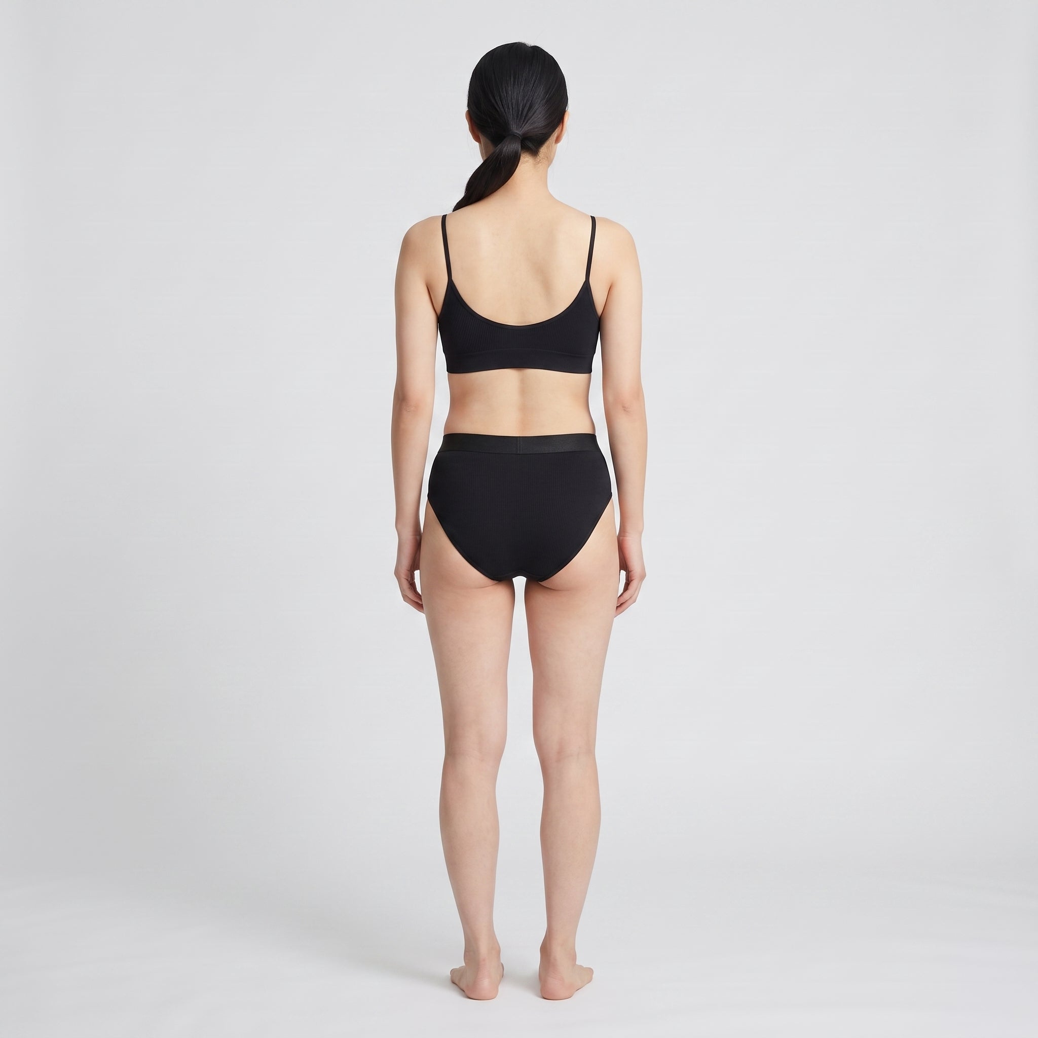 Cotton Thong with Elastic Band, worn, back view, second colourway