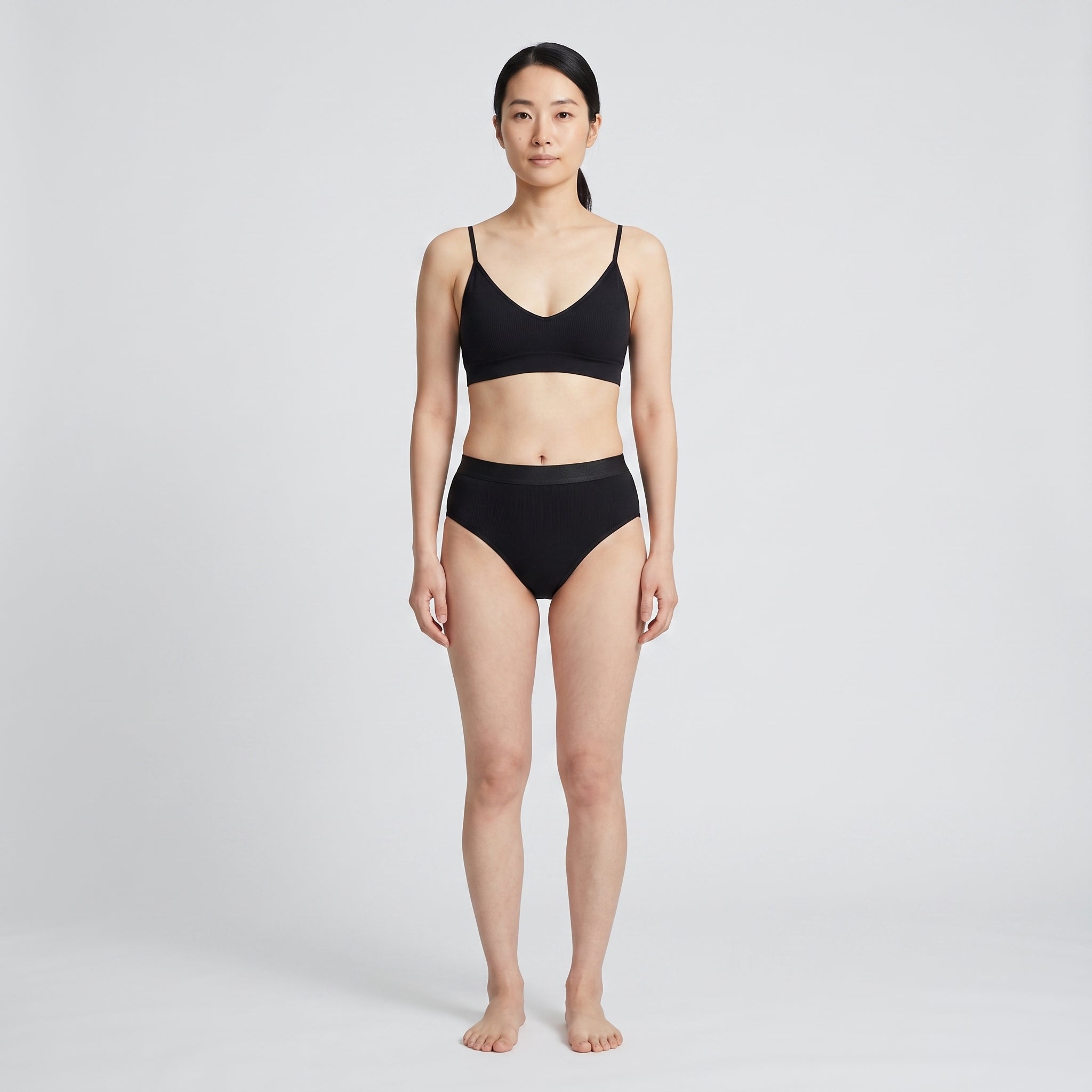 Cotton Thong with Elastic Band, worn, front view, second colourway