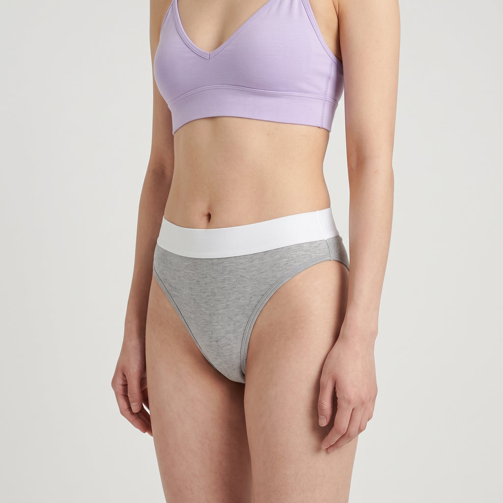 Cotton Thong with Elastic Band, worn, close-up