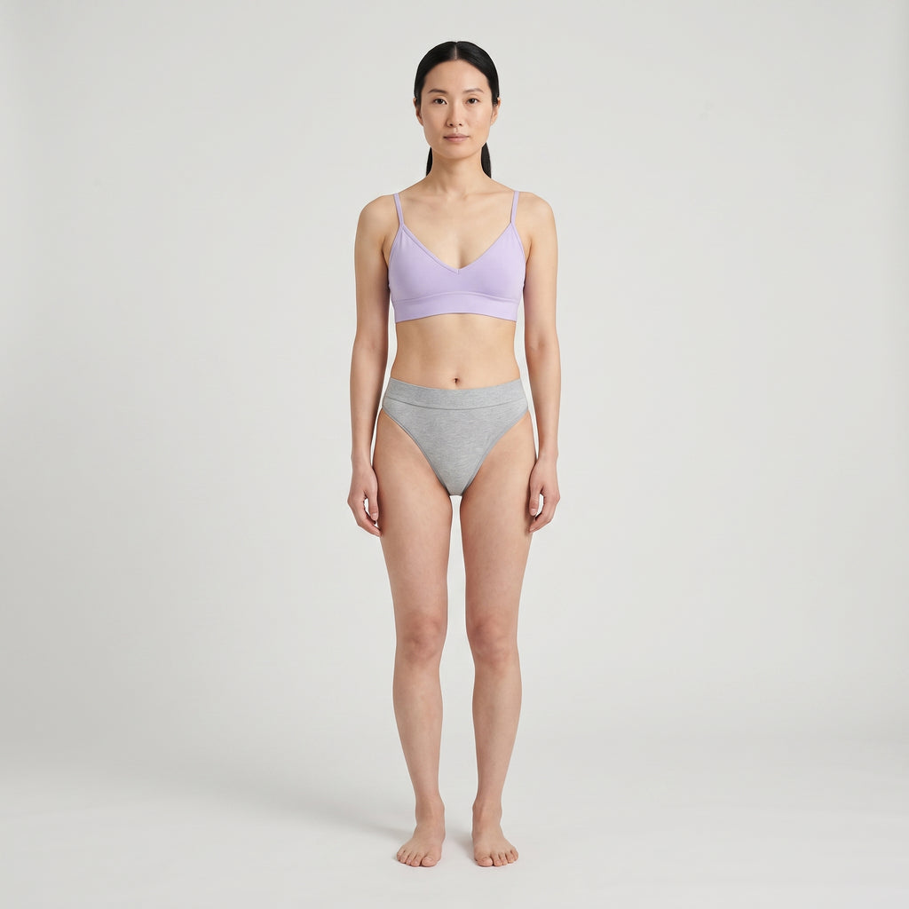 Cotton Thong with Elastic Band, worn, front view