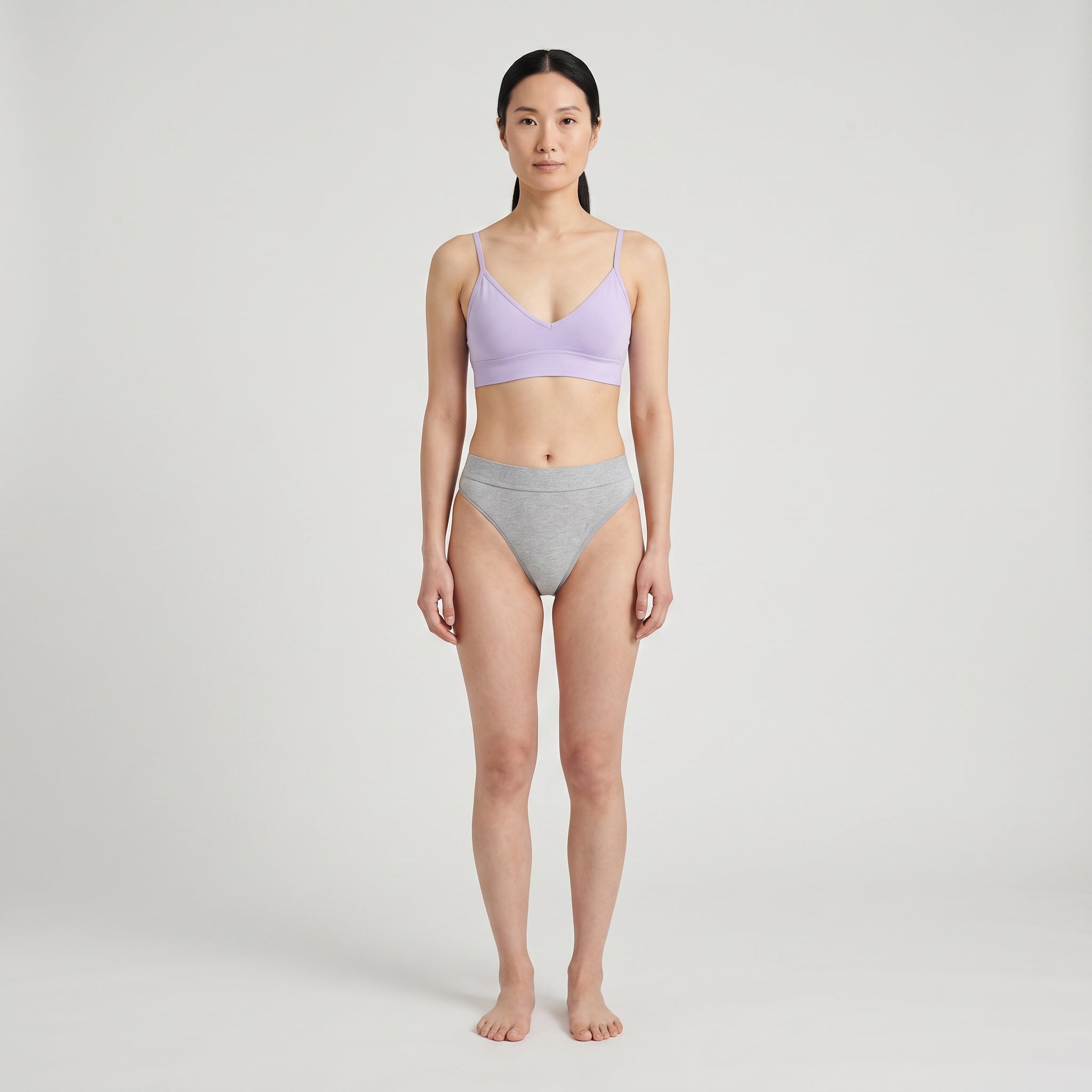 Cotton Thong with Elastic Band, worn, front view