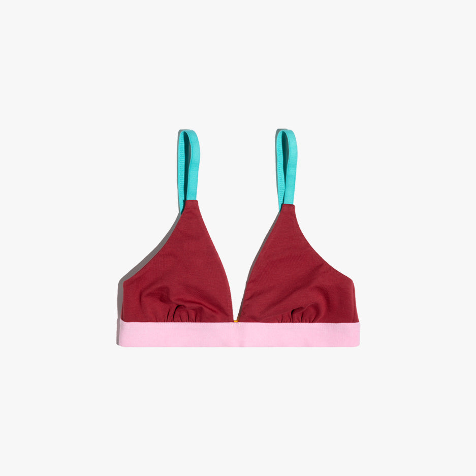 Triangle Bra + Elastic Thong Set | Multicolor