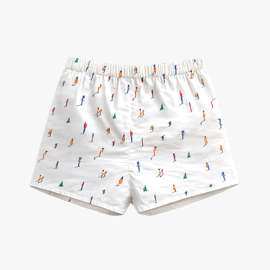Unisex Cotton Boxer | KAYA x Mulehet | White, Blue & Brick Red