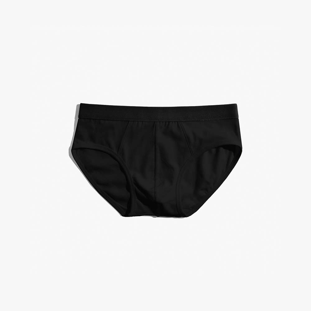 Black Printed Cotton Undershirt + 2-Pack Plain Black Briefs