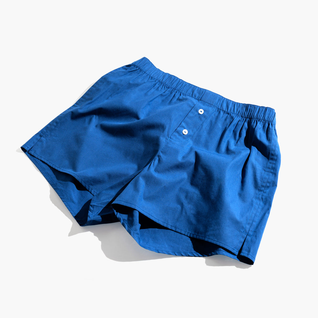 Unisex Cotton Boxer | Blue, Brick Red & White