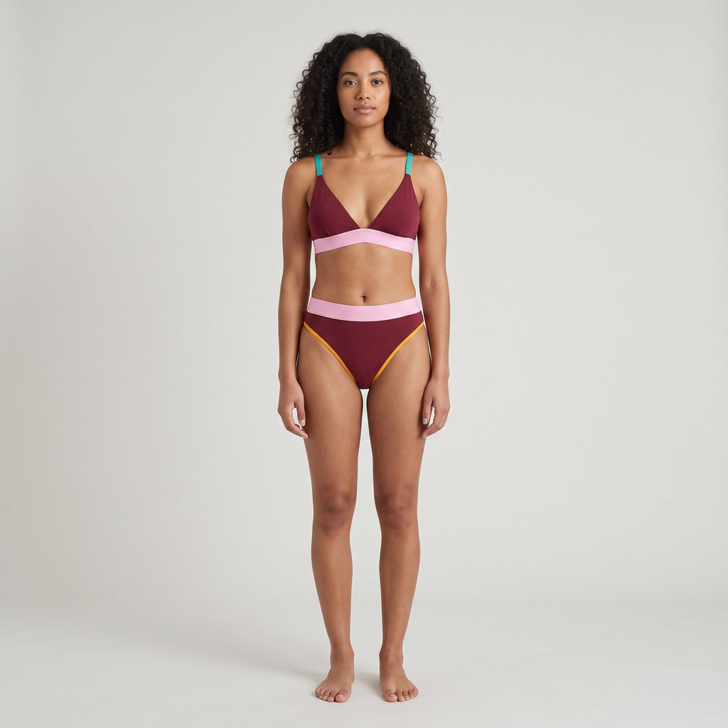 Elastic French Brief | Multicolor, worn, front view