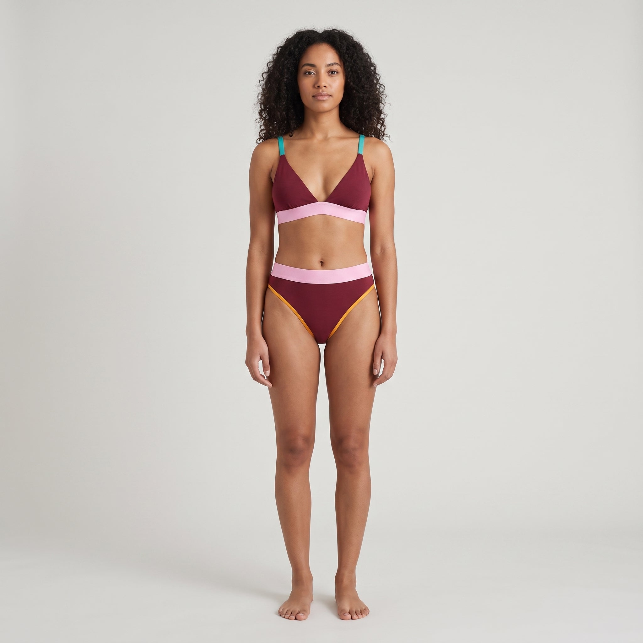Elastic French Brief | Multicolor, worn, front view