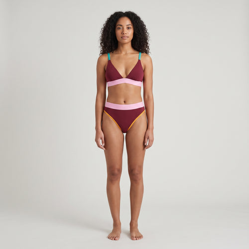 Elastic French Brief | Multicolor, worn, front view