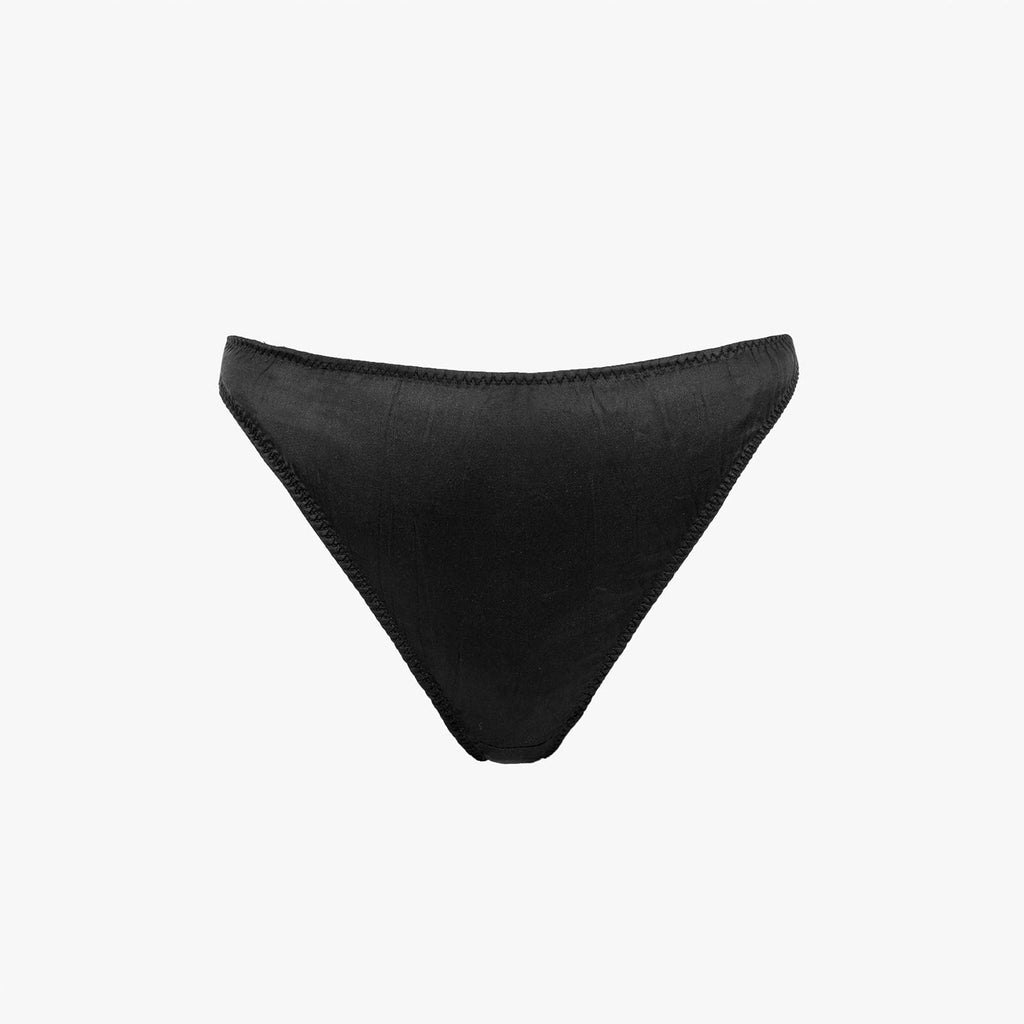 Silk Thong + Plain Bralette Set