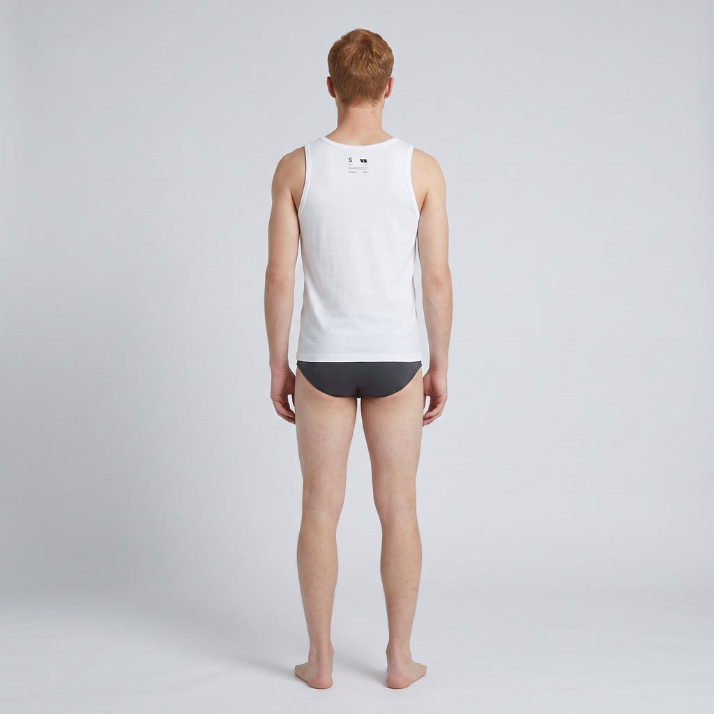Men's Printed Cotton Undershirt, worn, back view
